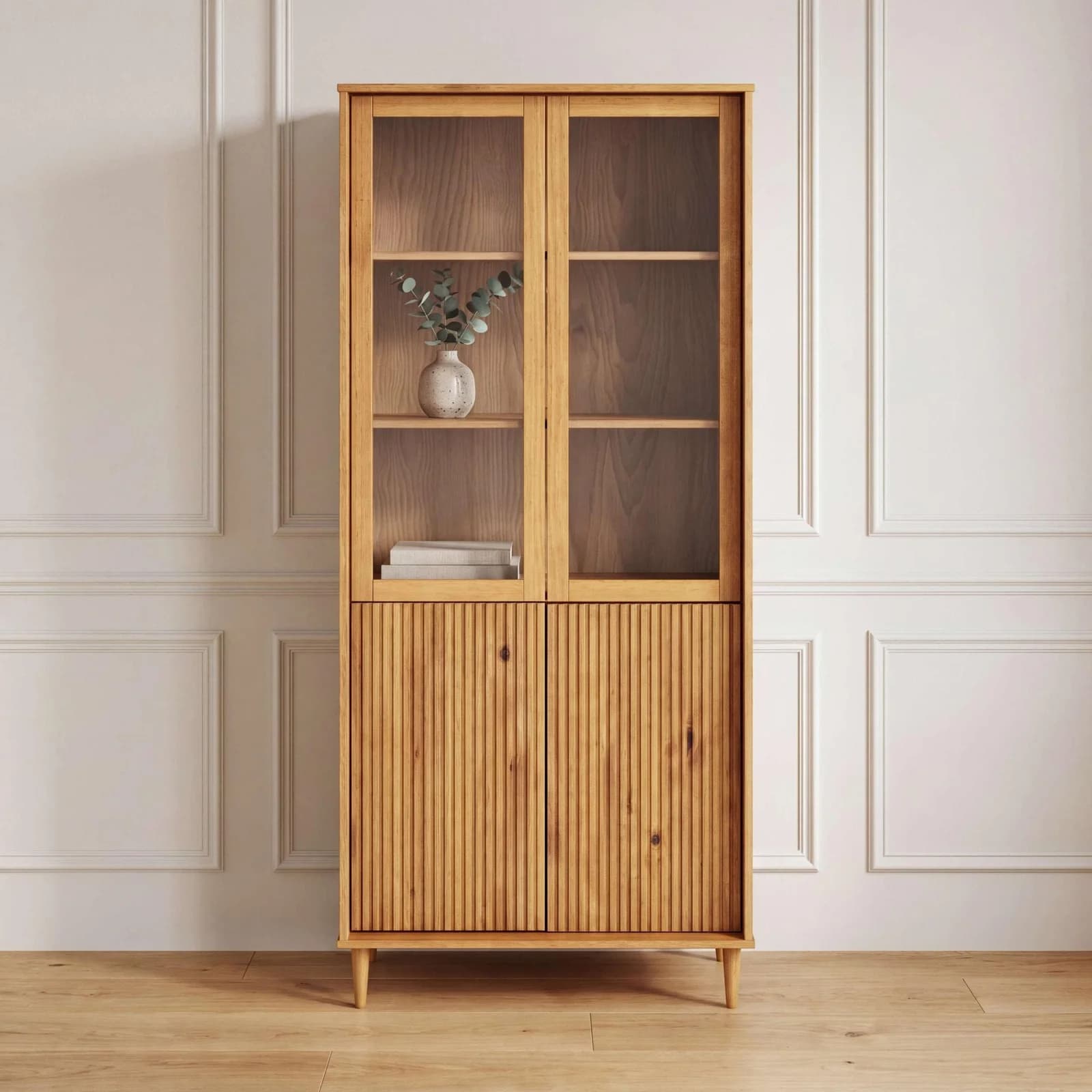 OTTO HOME Vitrine Malmedy Kiefern massiv Push-to-open