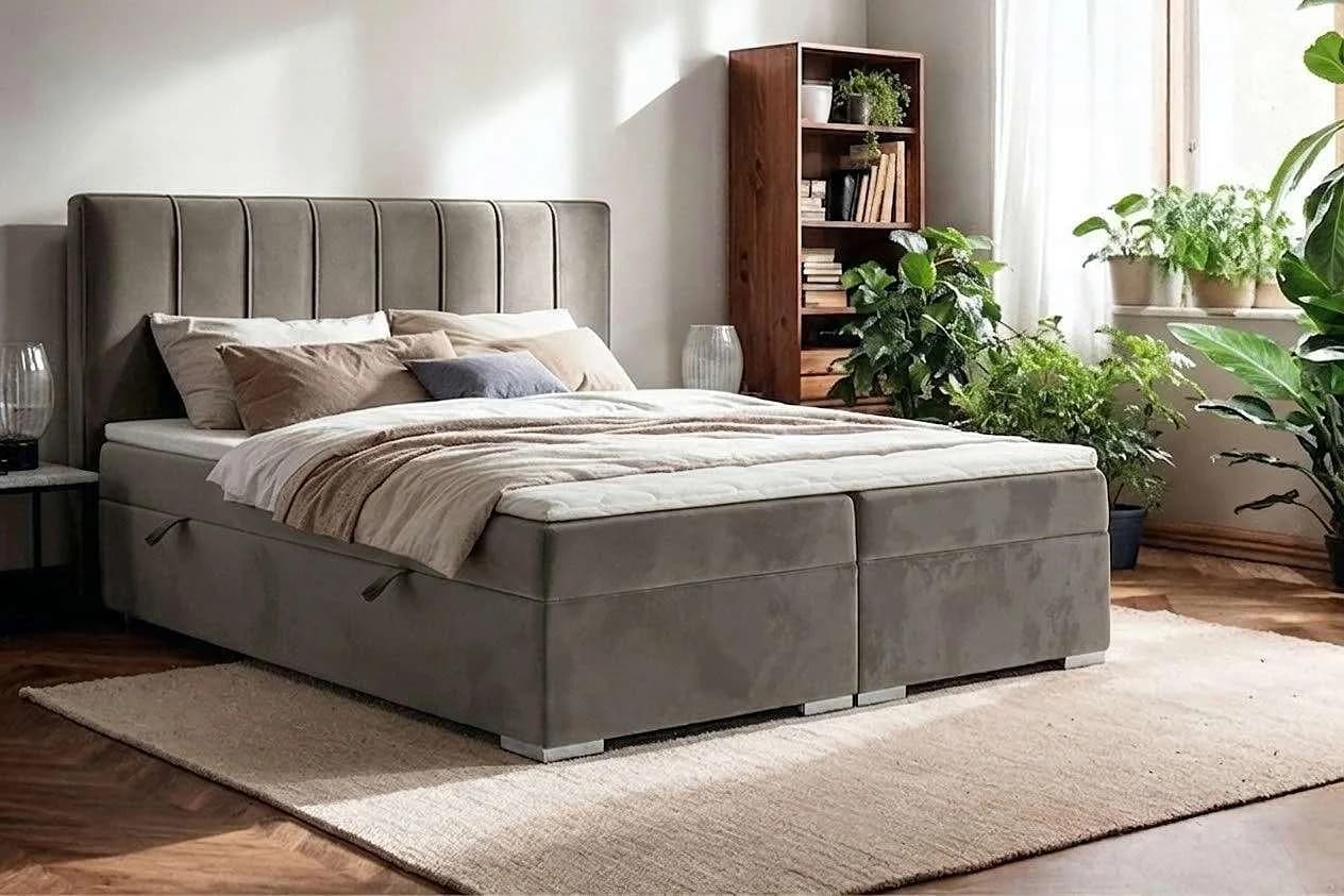 Home Affaire Boxbett GALLIPOL mit Bettkästen, Matratze und Topper Taupe