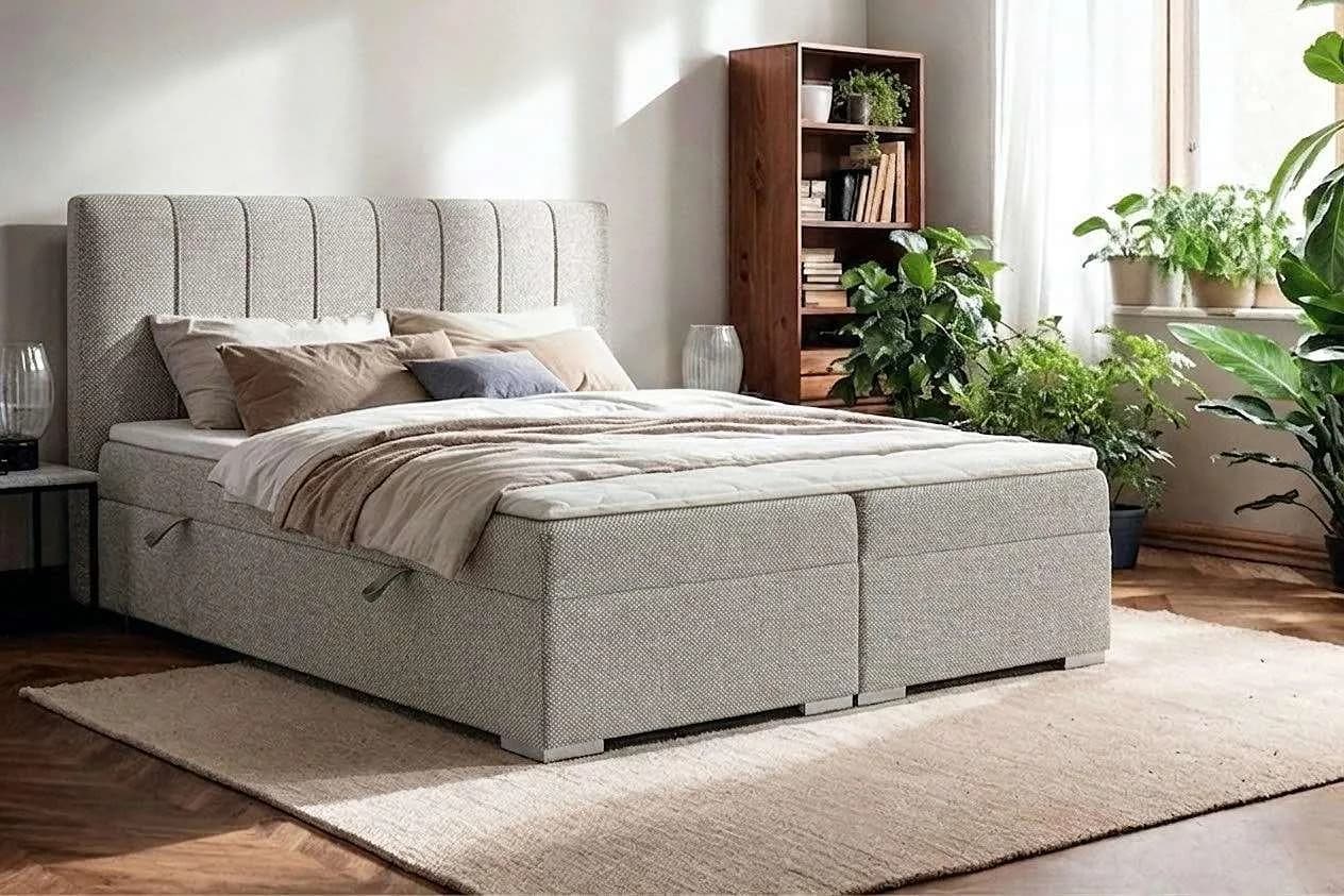 Home Affaire Boxbett GALLIPOL Beige mit Matratze, Topper & Bettkästen