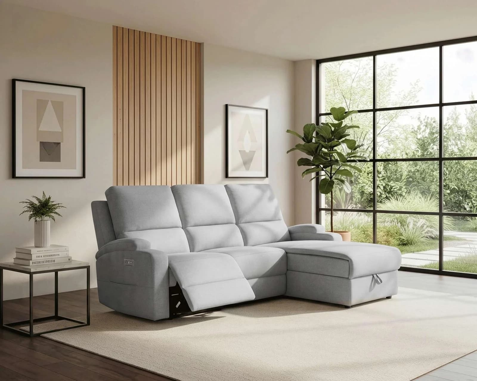 Ecksofa OTTO HOME NAPORI Relaxfunktion hellgrau L-Form