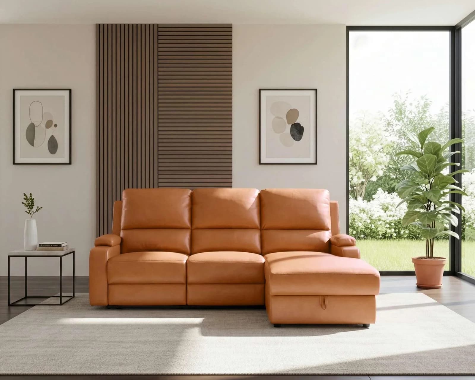 Ecksofa OTTO HOME NAPORI Kunstleder Relaxfunktion L-Form Cognac
