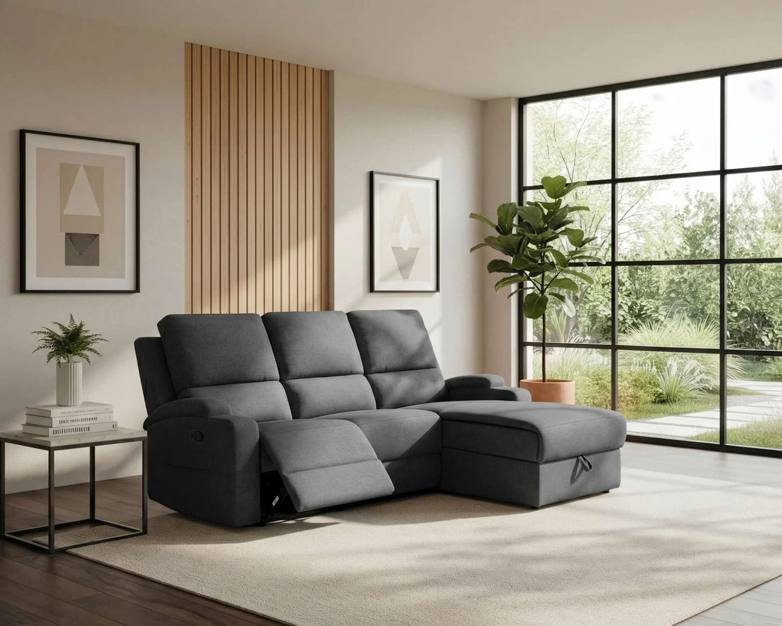 OTTO HOME Ecksofa NAPORI Relaxfunktion Anthrazit L-Form