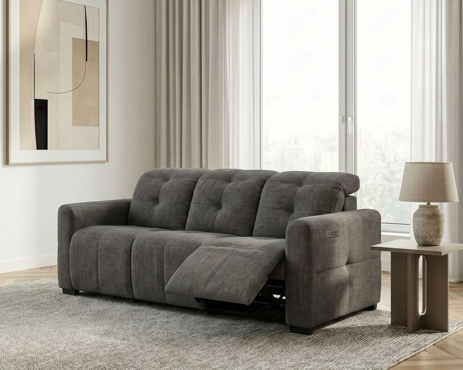 OTTO HOME CAARLA 3-Sitzer Sofa Relaxfunktion USB Anthrazit