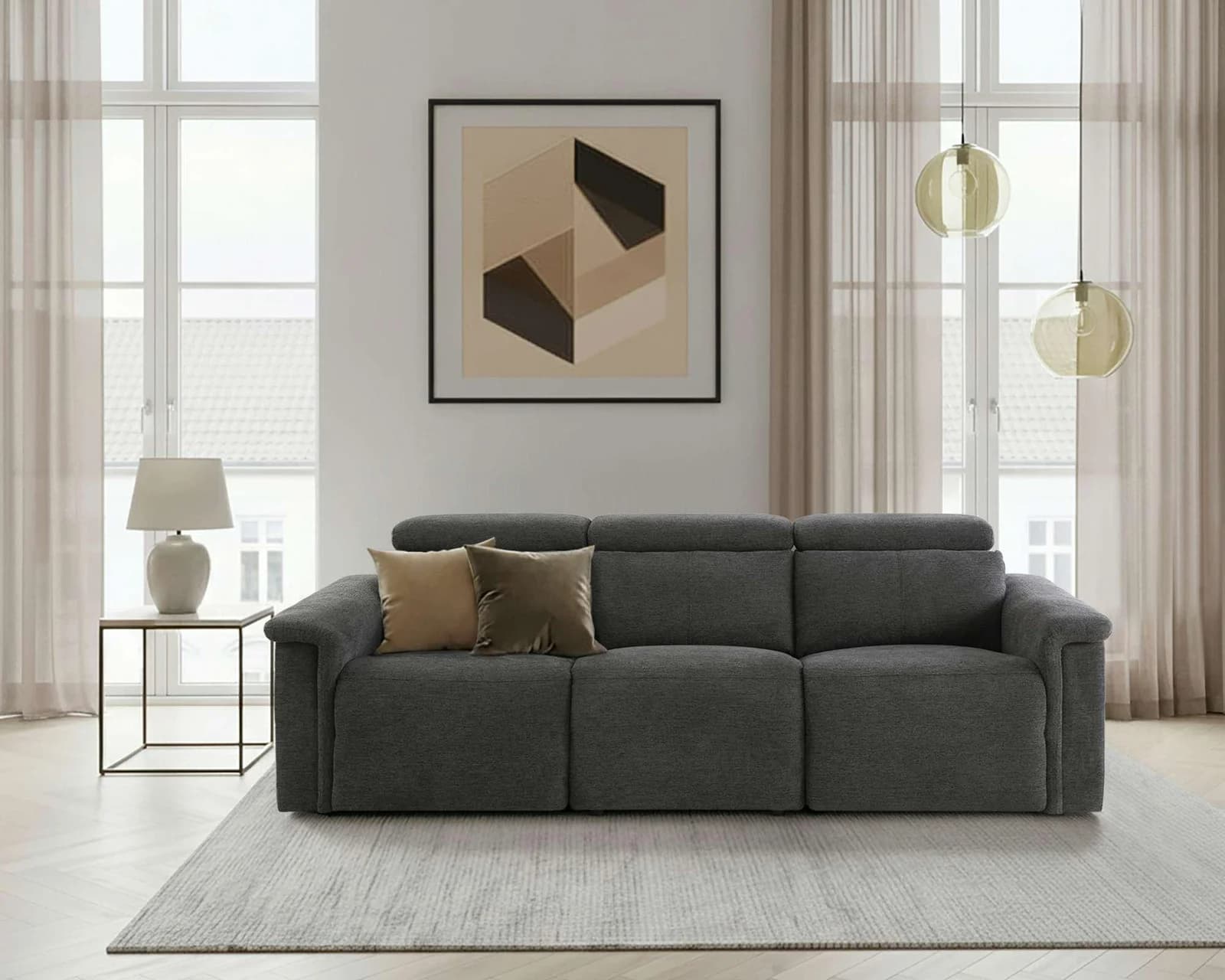OTTO HOME LUND NEW 3-Sitzer Sofa Relaxfunktion Anthrazit