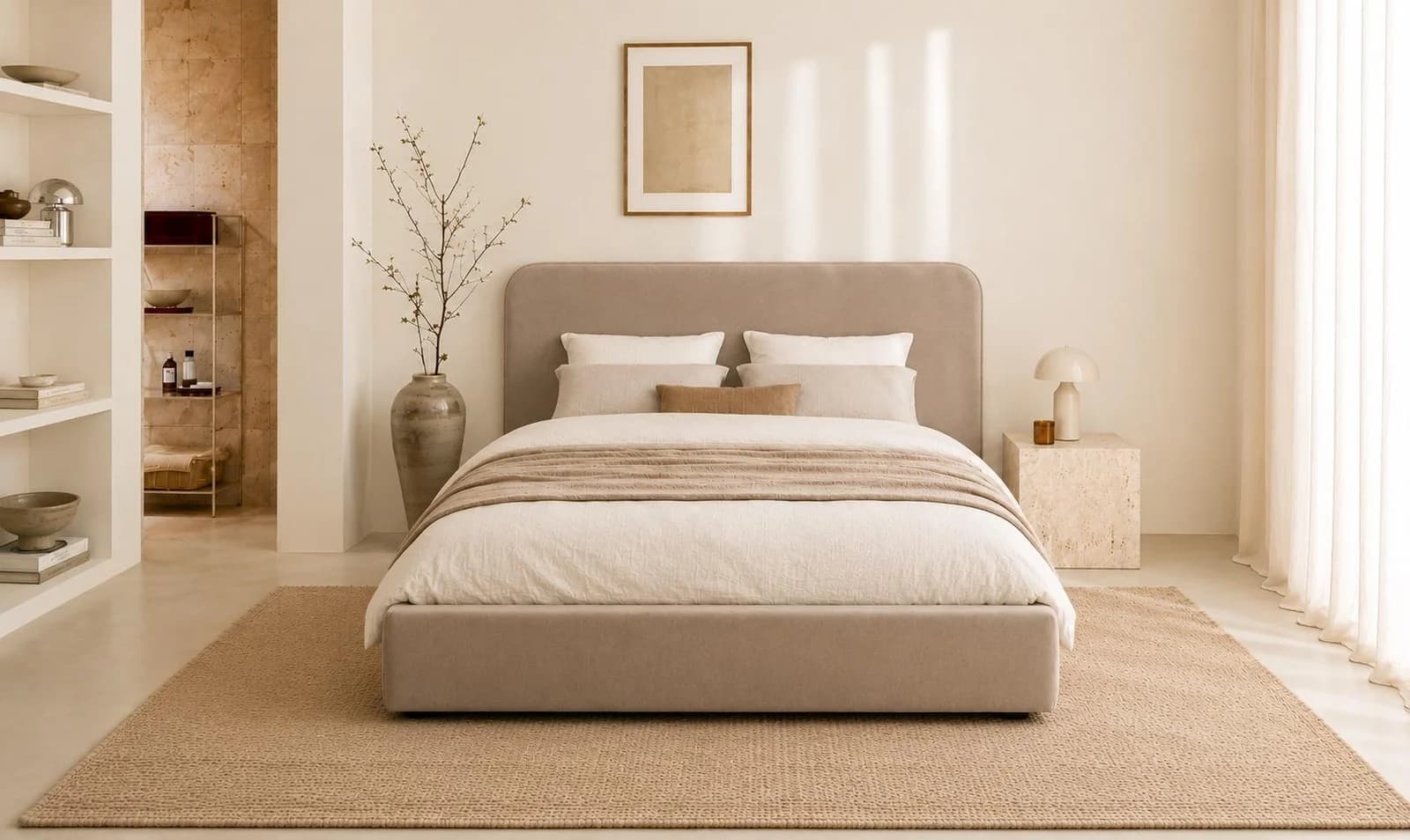 LeGer Home by Lena Gercke Polsterbett ELIRA mit Bettkasten und Matratze braun