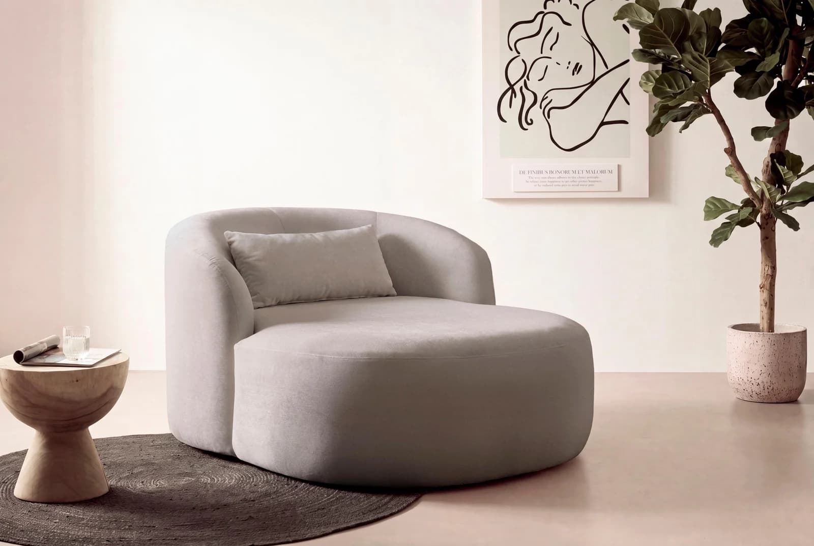 LeGer Home by Lena Gercke XXL-Sessel Yllara Taupe Samt