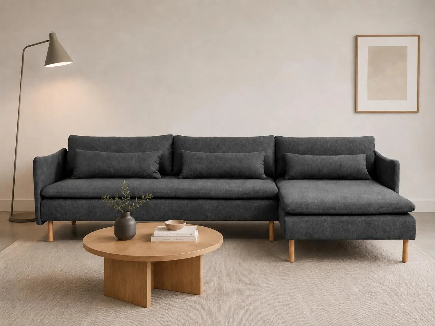 OTTO HOME Ecksofa Syllas mit Bettfunktion und Recamiere grau