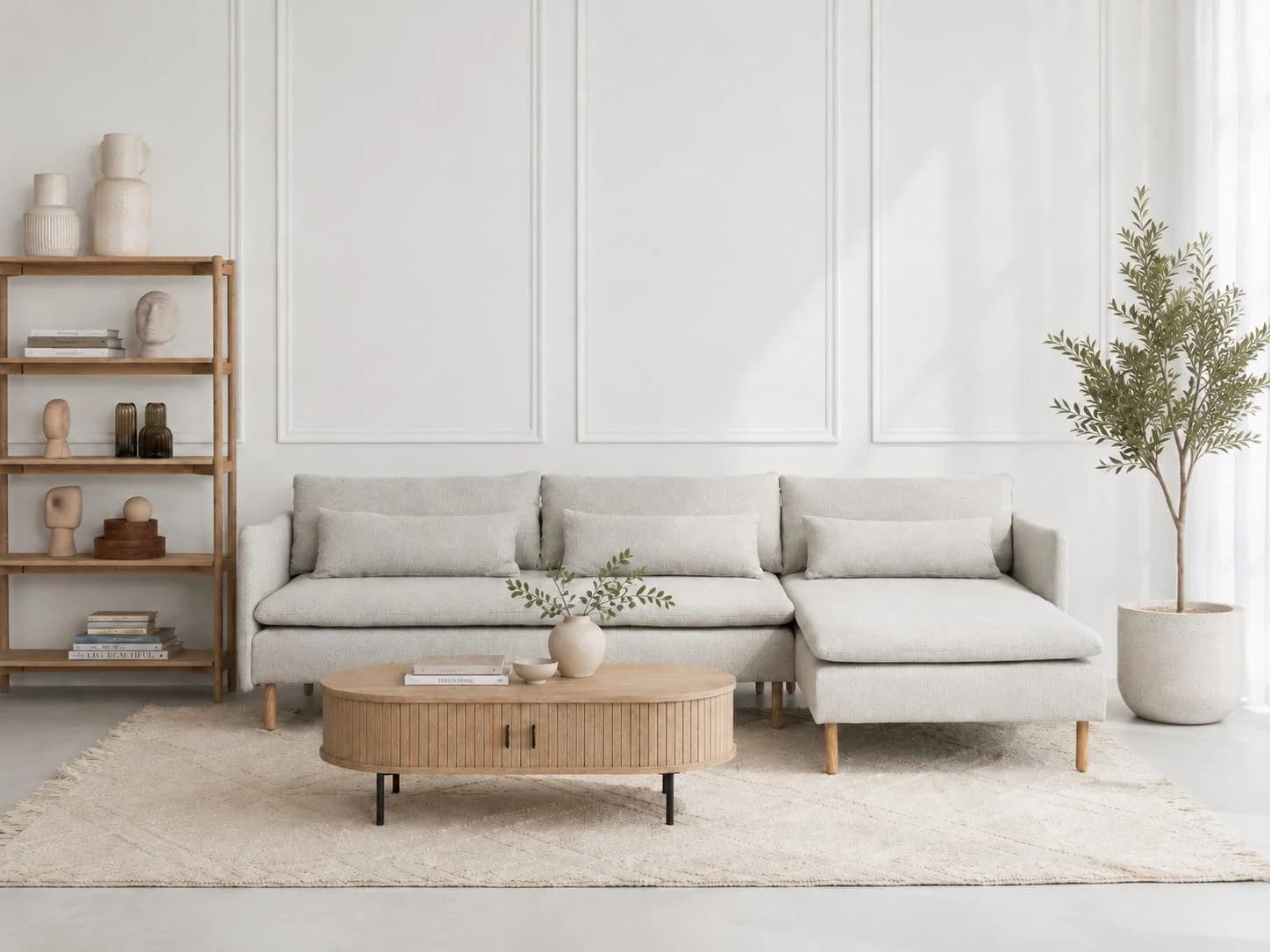 Ecksofa OTTO HOME Syllas Beige mit Bettfunktion und Taschenfederkern
