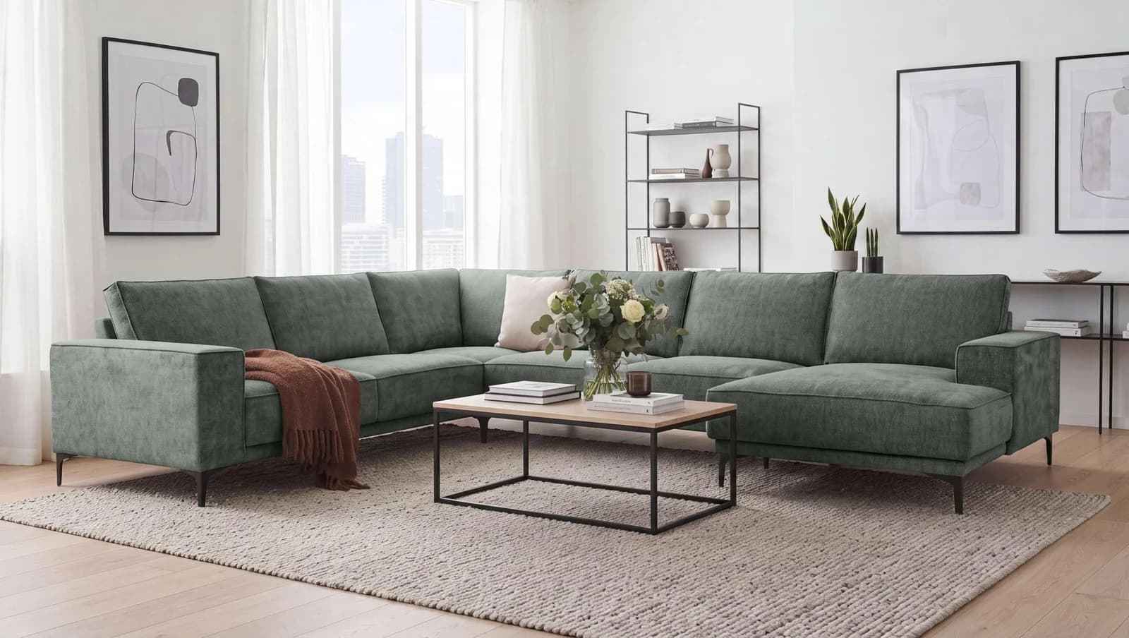 OTTO HOME Wohnlandschaft OLAND U-Form XXL Chenille Grau