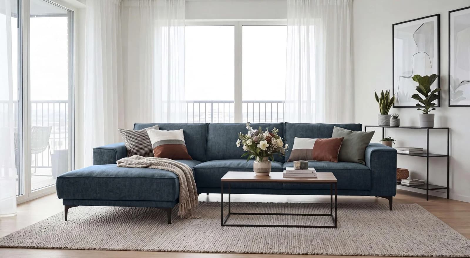 OTTO HOME Ecksofa Oland blau Chenille-Bezug Recamiere links