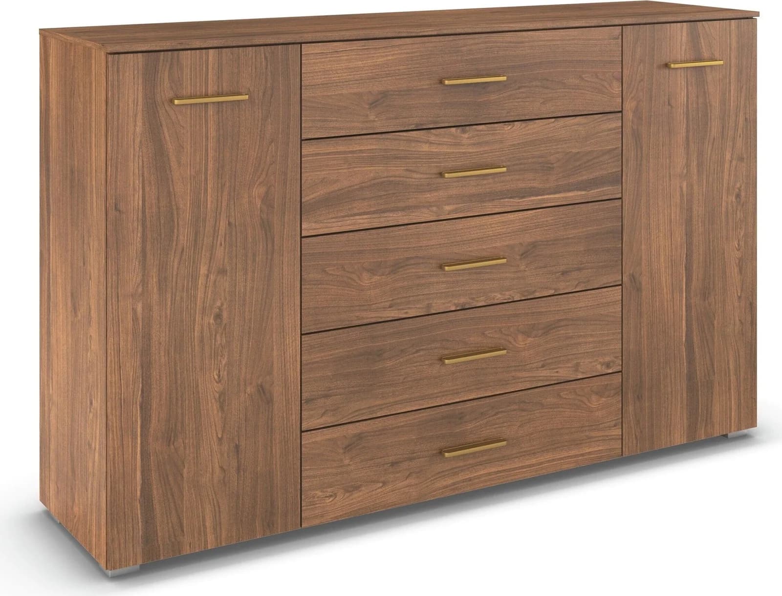OTTO HOME Zellara Sideboard 160cm Nussbaum Goldgriffe Soft-Close