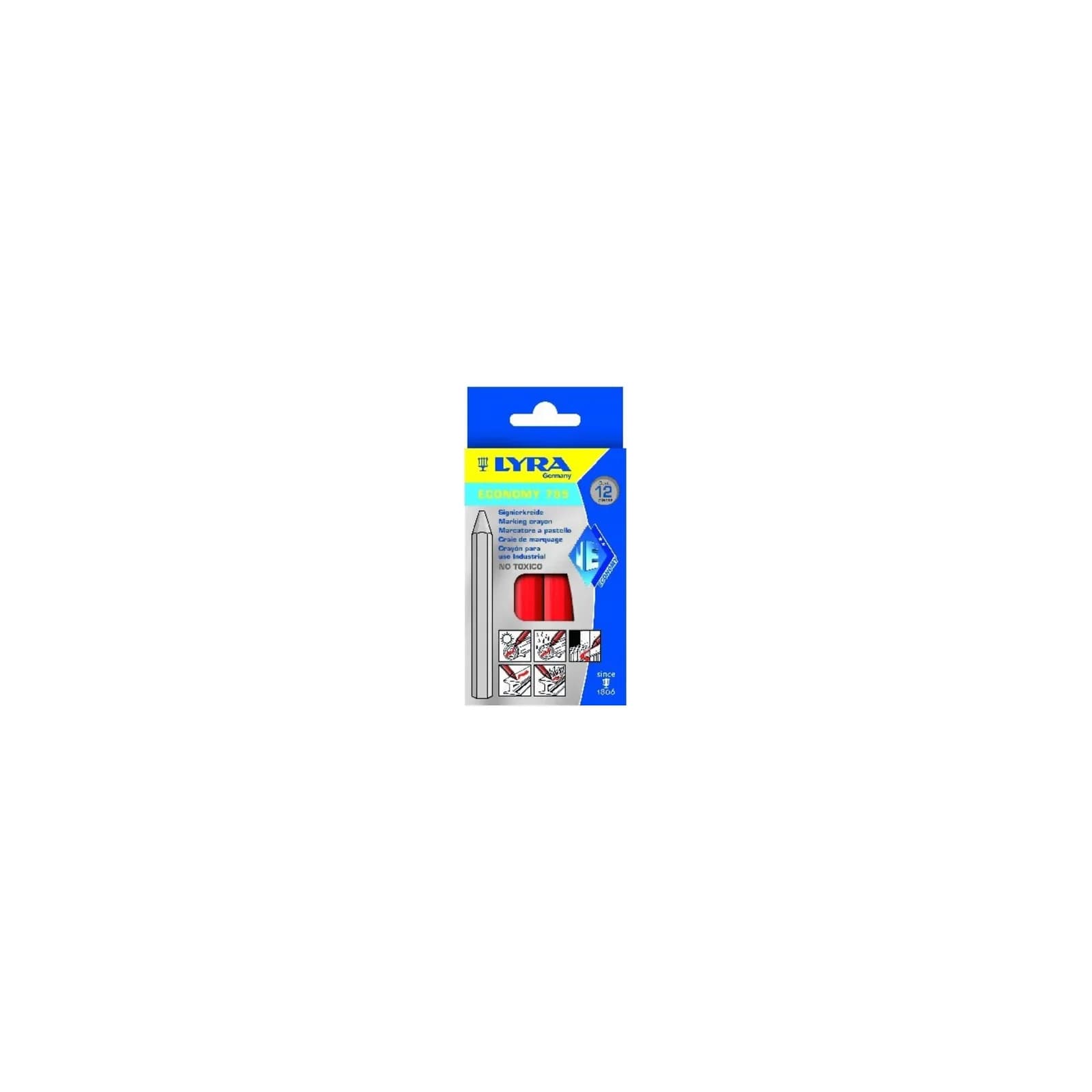 LYRA Signierkreide 795 ECONOMY Rot 6-eckig 11mm