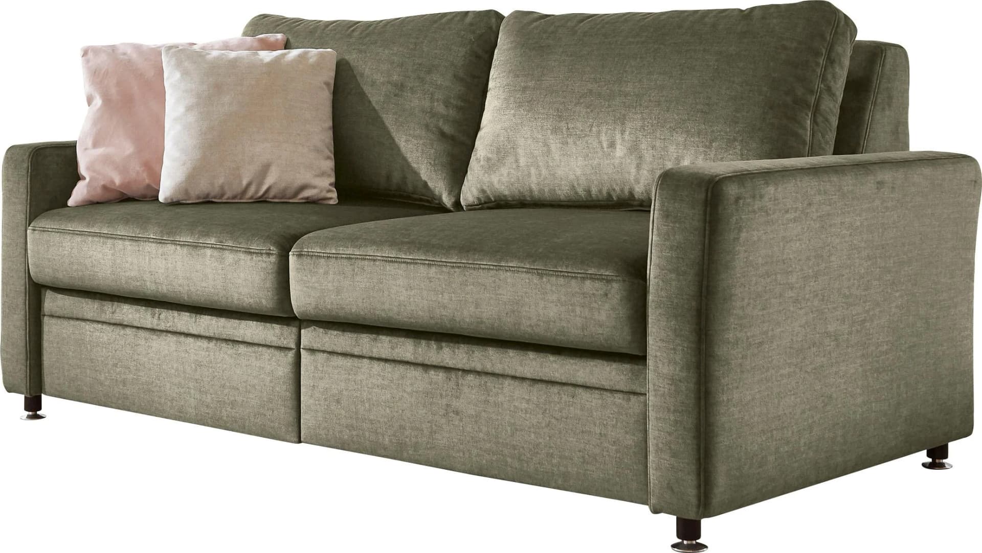 Schlafsofa DIE PLANBAR MP-PD19021 Olive Samt mit Schlaffunktion