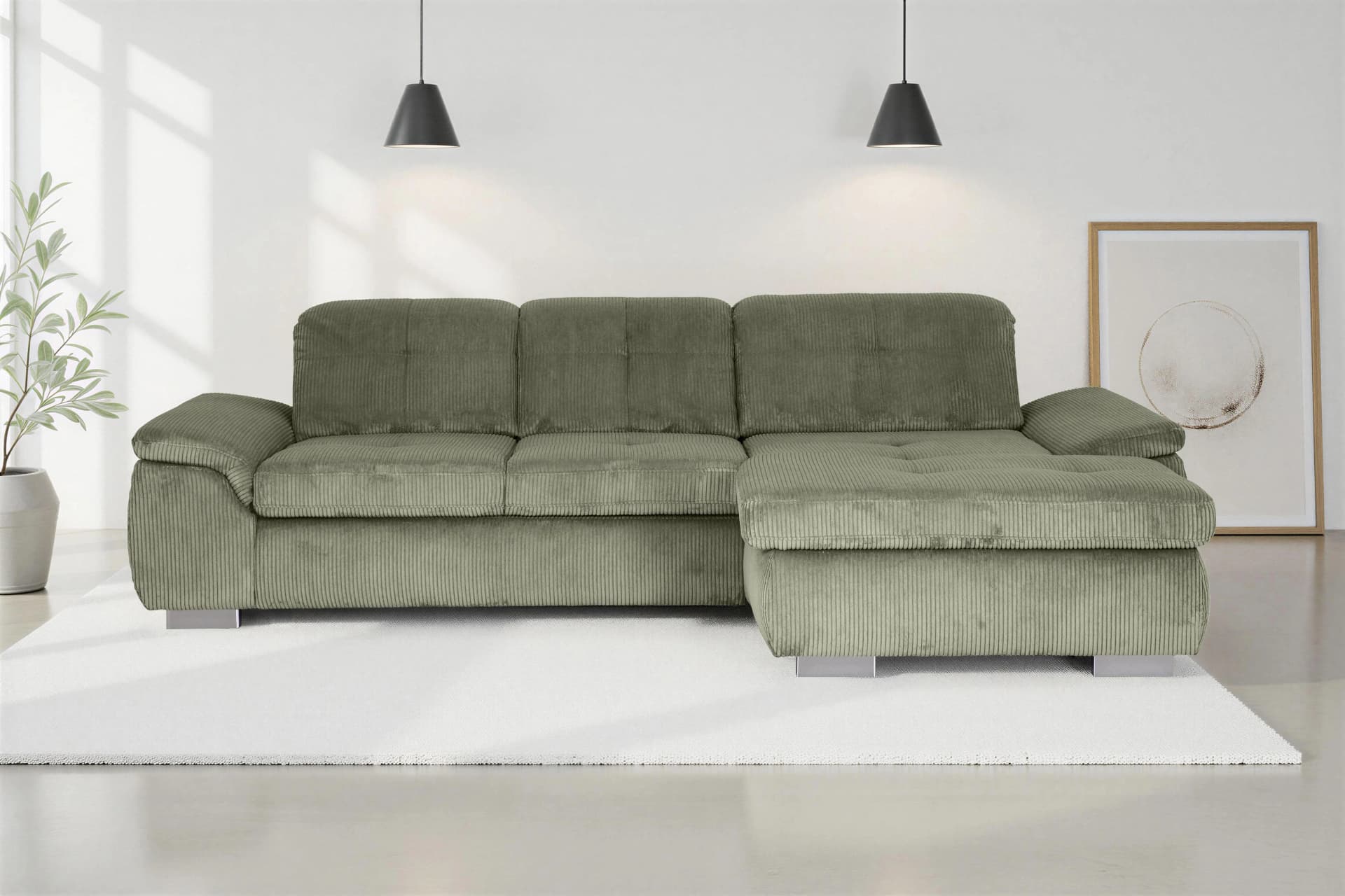 PlanBar Ecksofa DIE PLANBAR mit Federkern-Polsterung & Bettfunktion