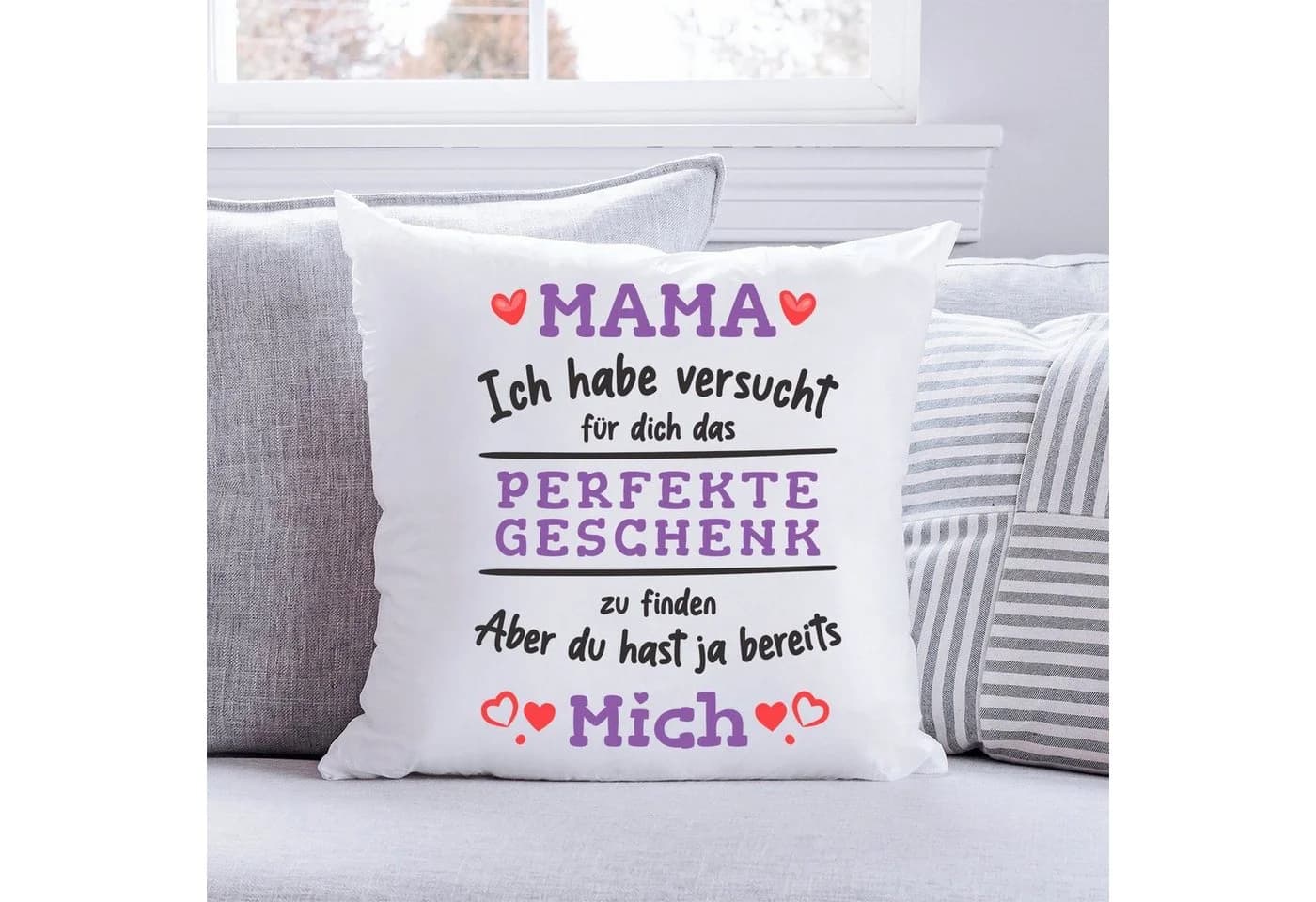 GRAVURZEILE Zierkissen mit Spruch Mama