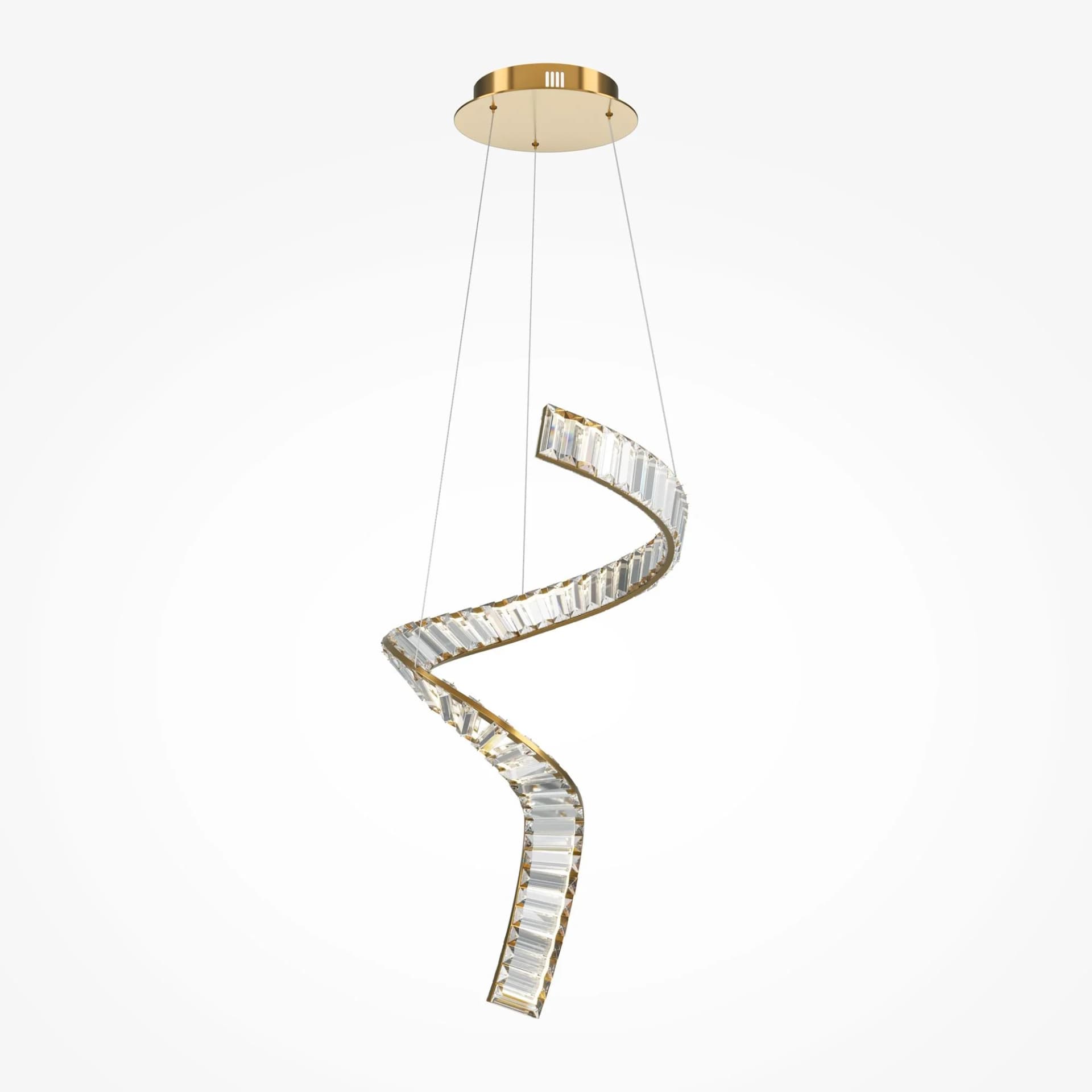 Pendelleuchte KRONE Metall Gold Asymmetrischer Kristalldekor