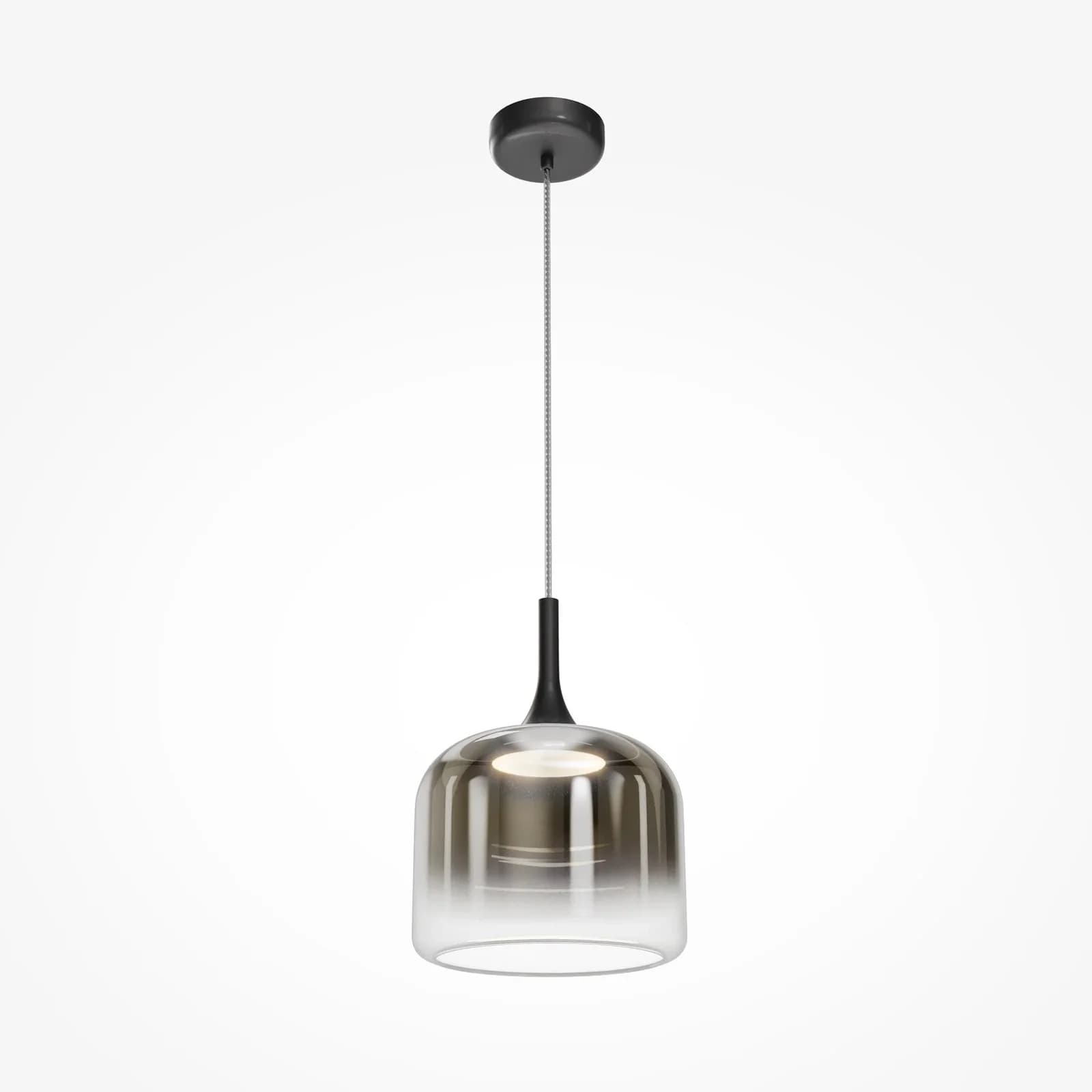 Maytoni LED-Hängeleuchte Spirito Rauchgrau Glas Ø 26 cm