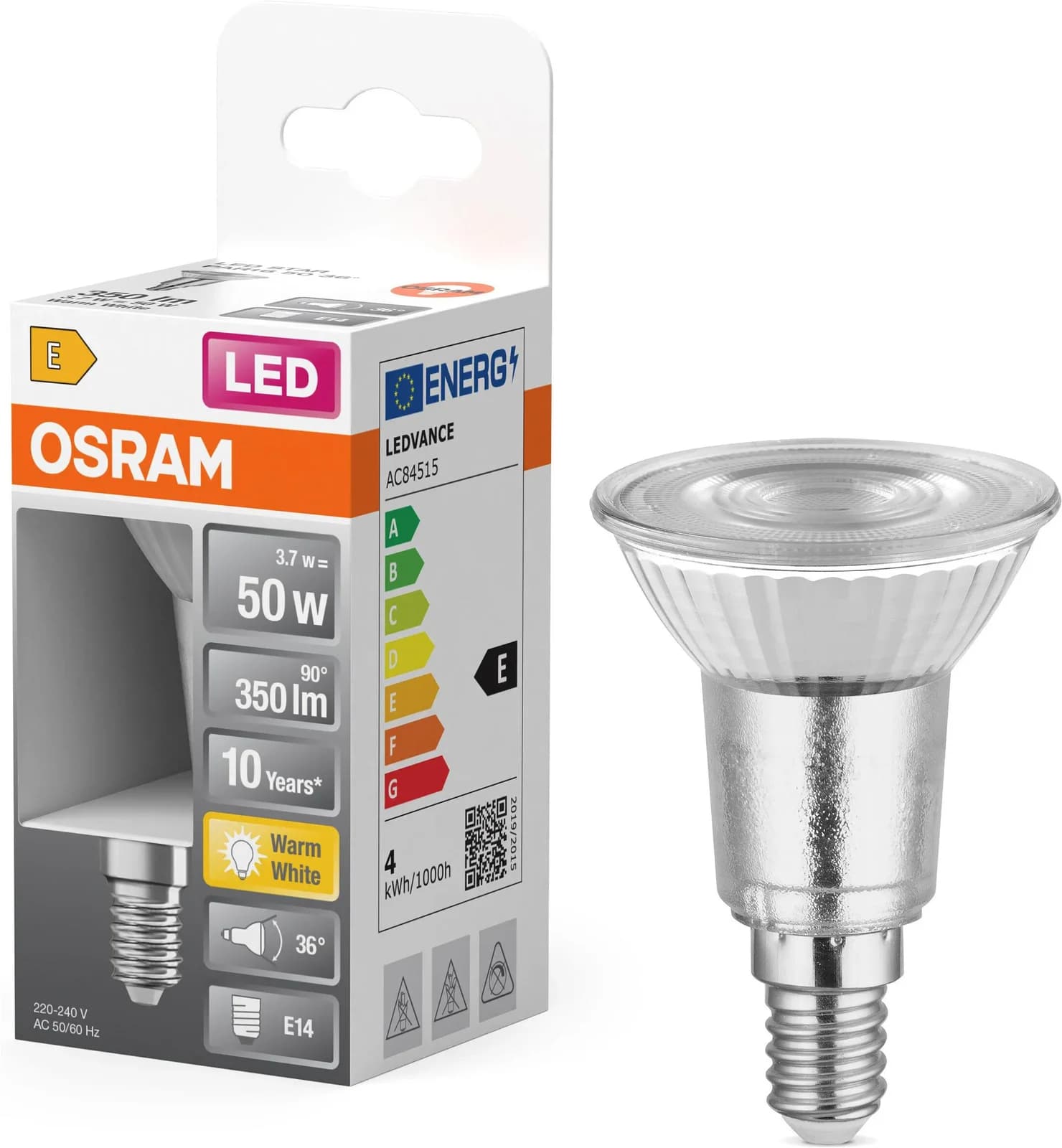 OSRAM LED STAR PAR16 50 36° Warmweiß E14