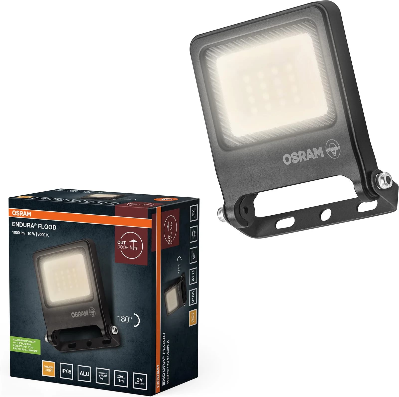 OSRAM ENDURA Flood Warm White PCR LED Flutlichtstrahler Dunkelgrau