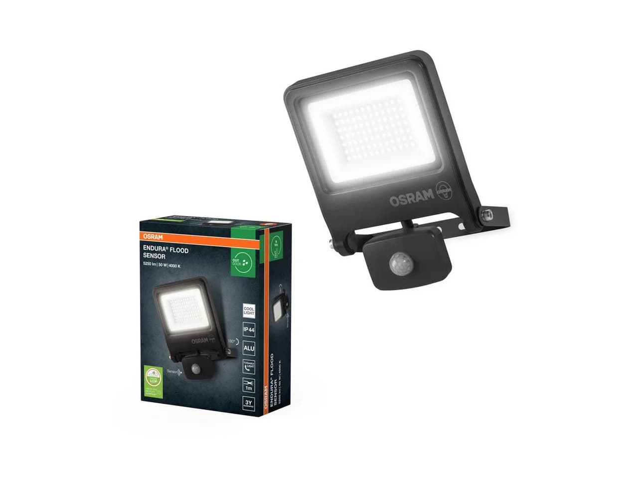 Osram ENDURA Flood Wandstrahler Bewegungsmelder 50W Kaltweiß Grau