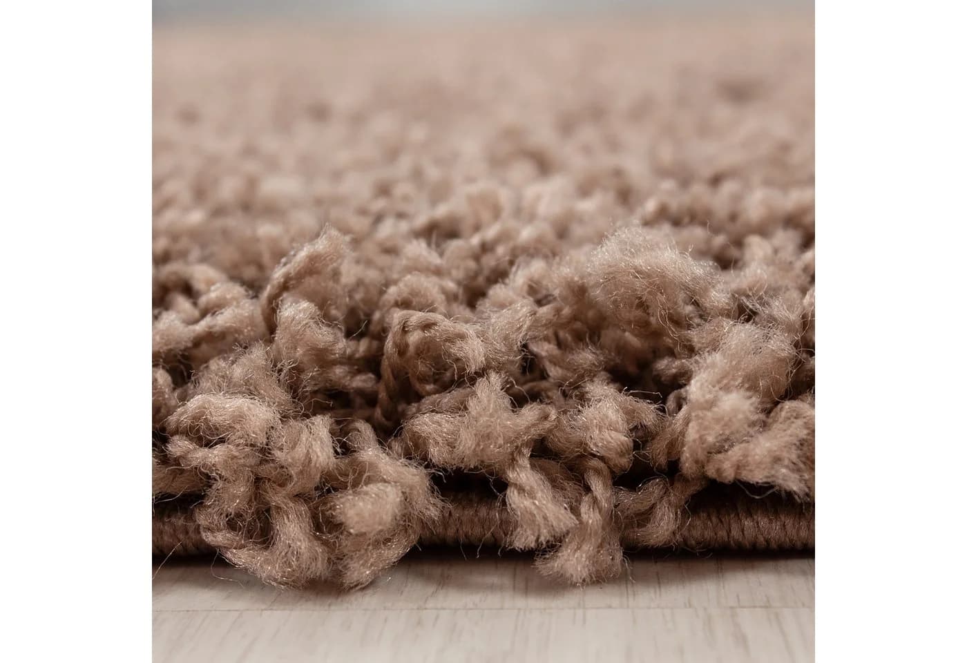 Villa Möbel Hochflor-Teppich Lifiva Rund Mokka Shaggy
