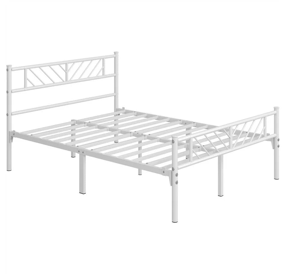 Yaheetech Metallbett Bettgestell 90x190/90x200/140x200cm, Minimalistischer Bettrahmen mit Kopfteil
