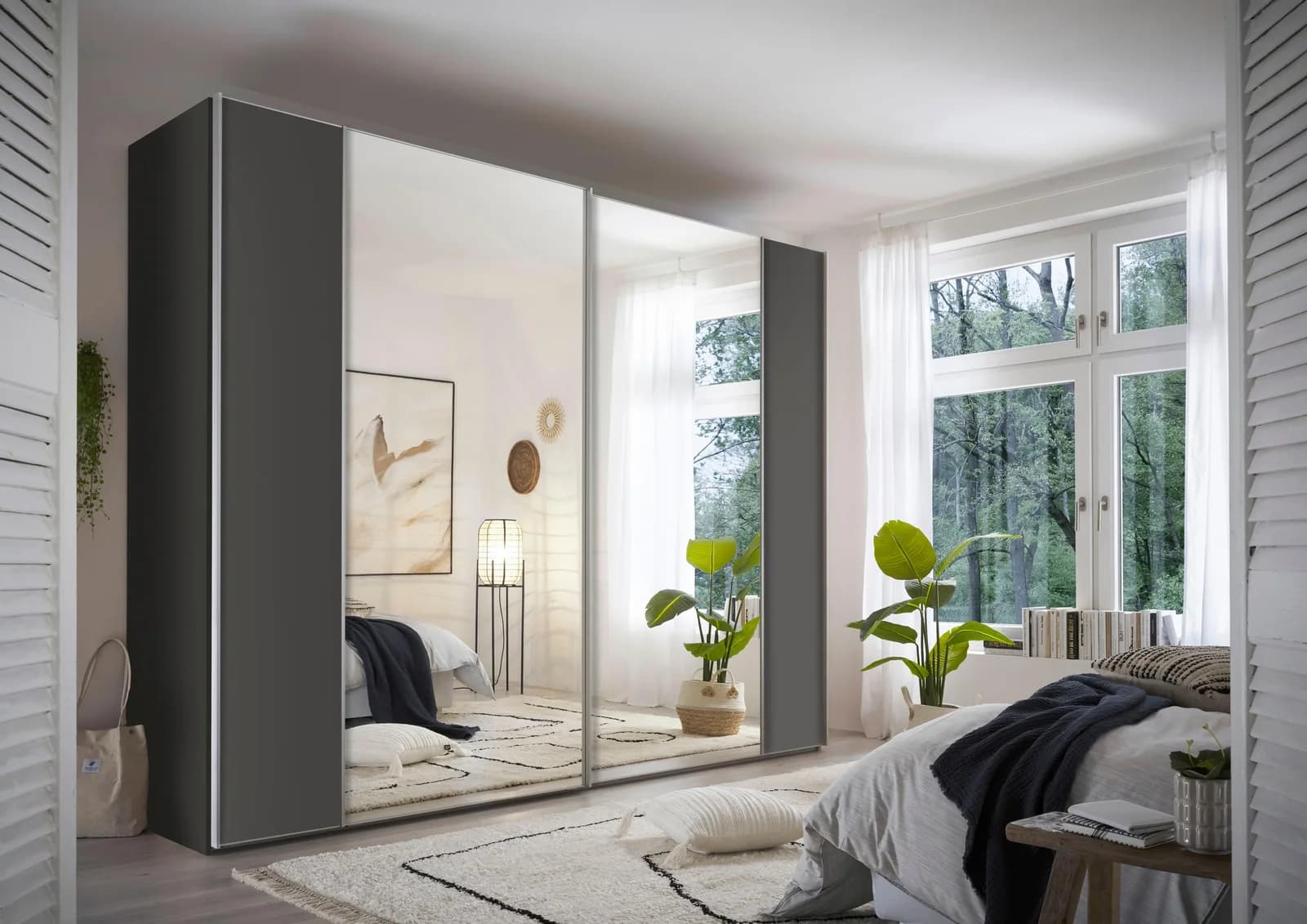 Schwebetürenschrank STAUD Sonett 120 Made in Germany Vulkan