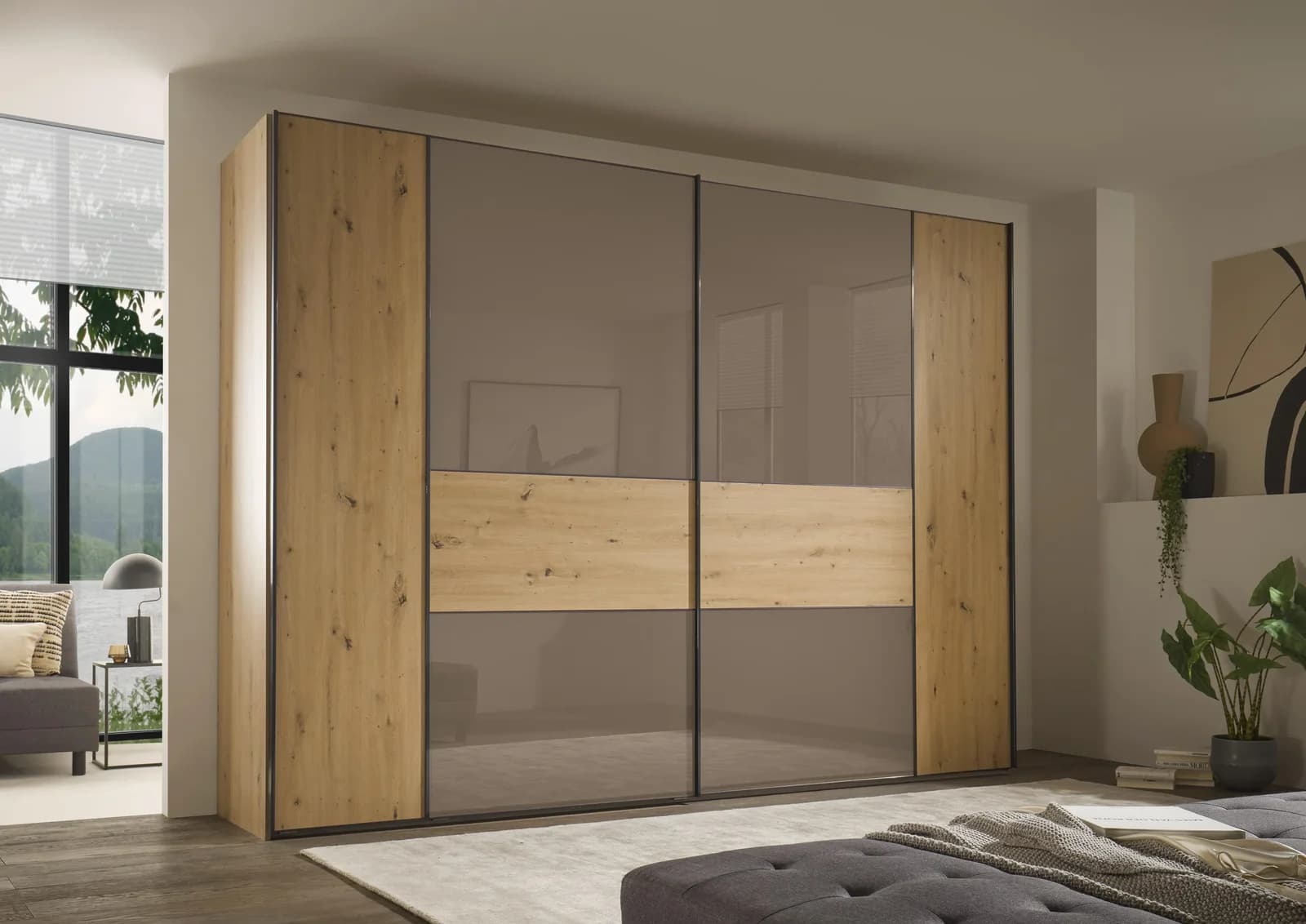 Schwebetürenschrank STAUD Sonett 321G Eiche Mocca