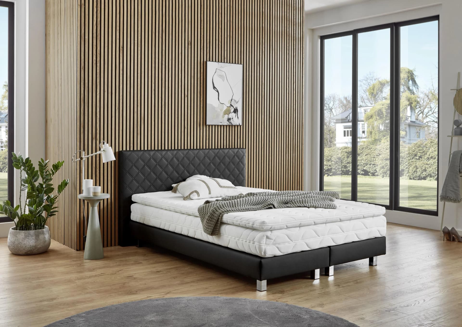 Boxbett Kyoto Schwarz 155x210cm Westfalia Schlafkomfort mit Matratze