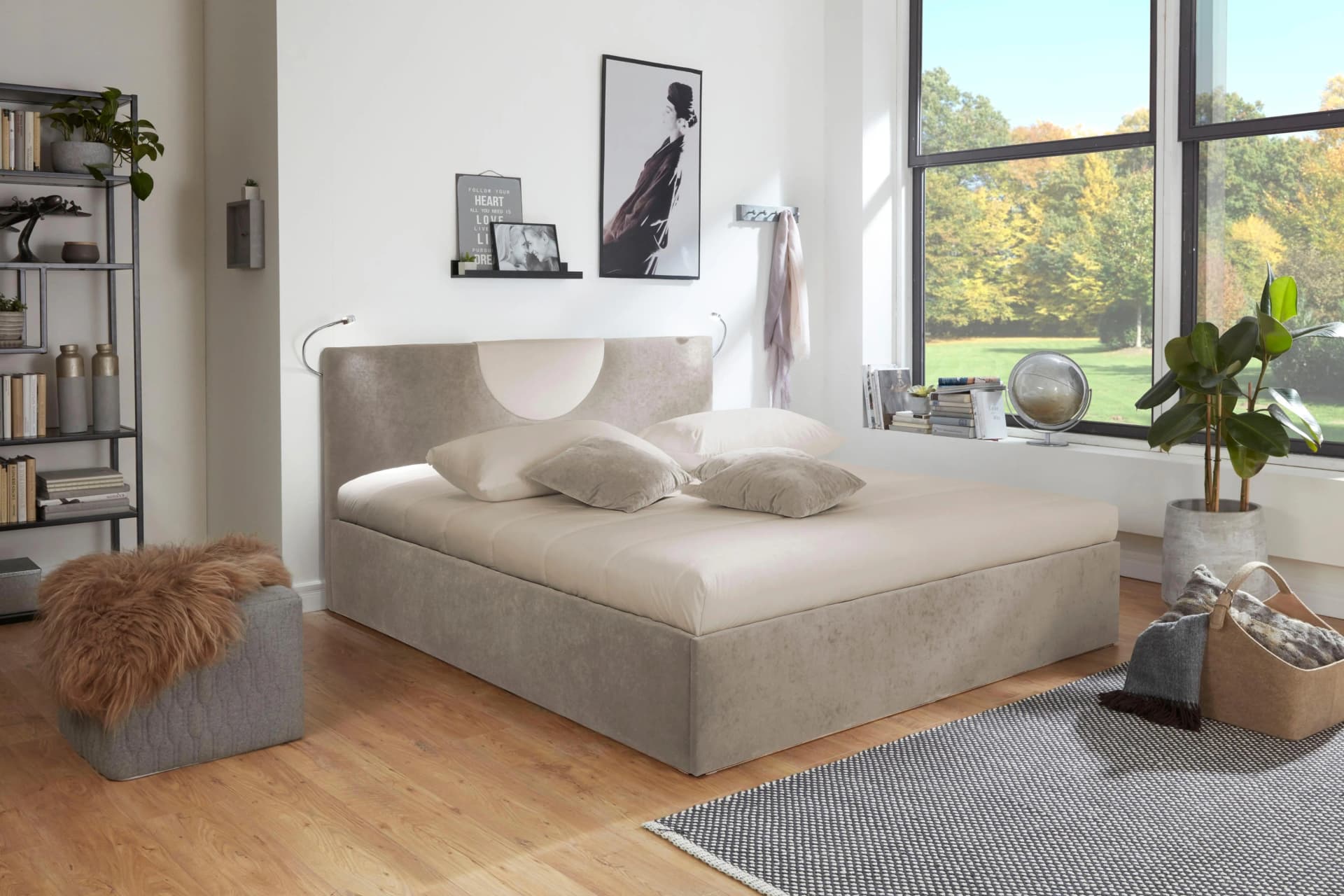 Westfalia Schlafkomfort Polsterbett Pisa mit Bettkasten Sand