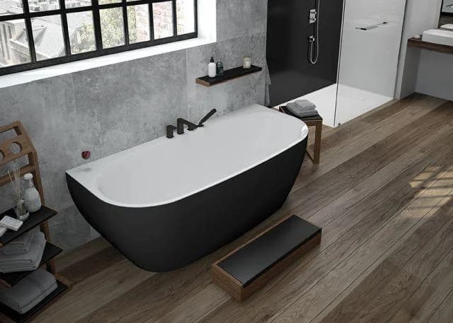 Hoesch Badewanne iSensi Vorwand 1600x750 Monolith mit Überlauf in Weiß