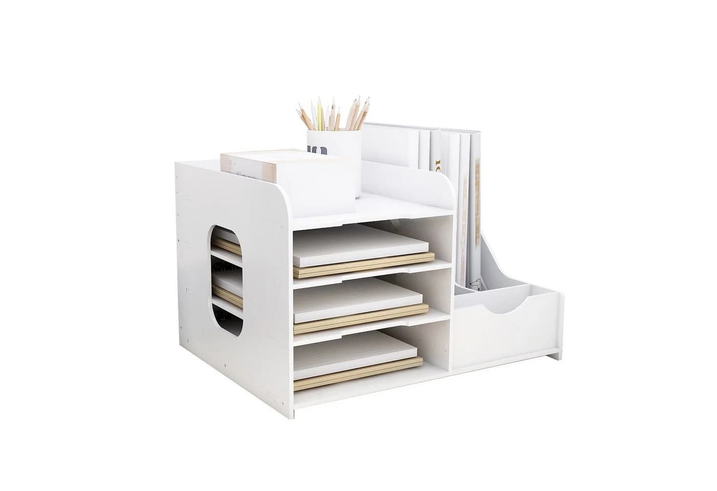 JEOBEST Regal-Schreibtisch Schreibtischorganizer Briefablage Stapelbar Dokumentenablage