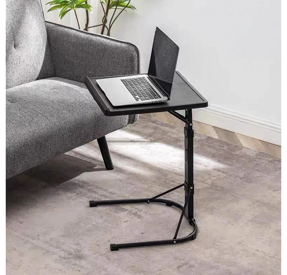 JEOBEST Laptoptisch Höhenverstellbar Beistelltisch Klappbar Schwarz