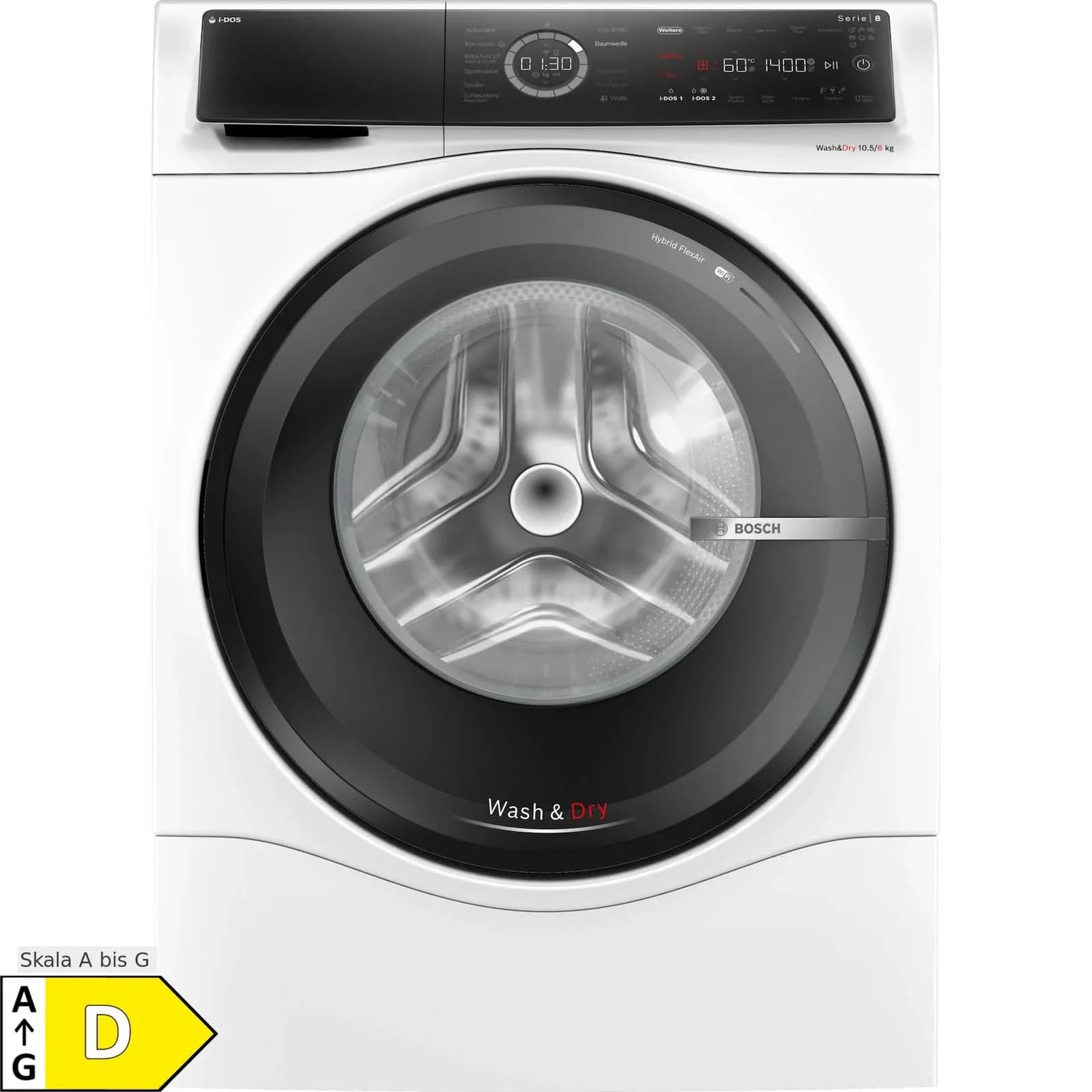 Bosch Waschtrockner WNC254A40 Serie 8 Weiß/Schwarz i-Dos Home Connect