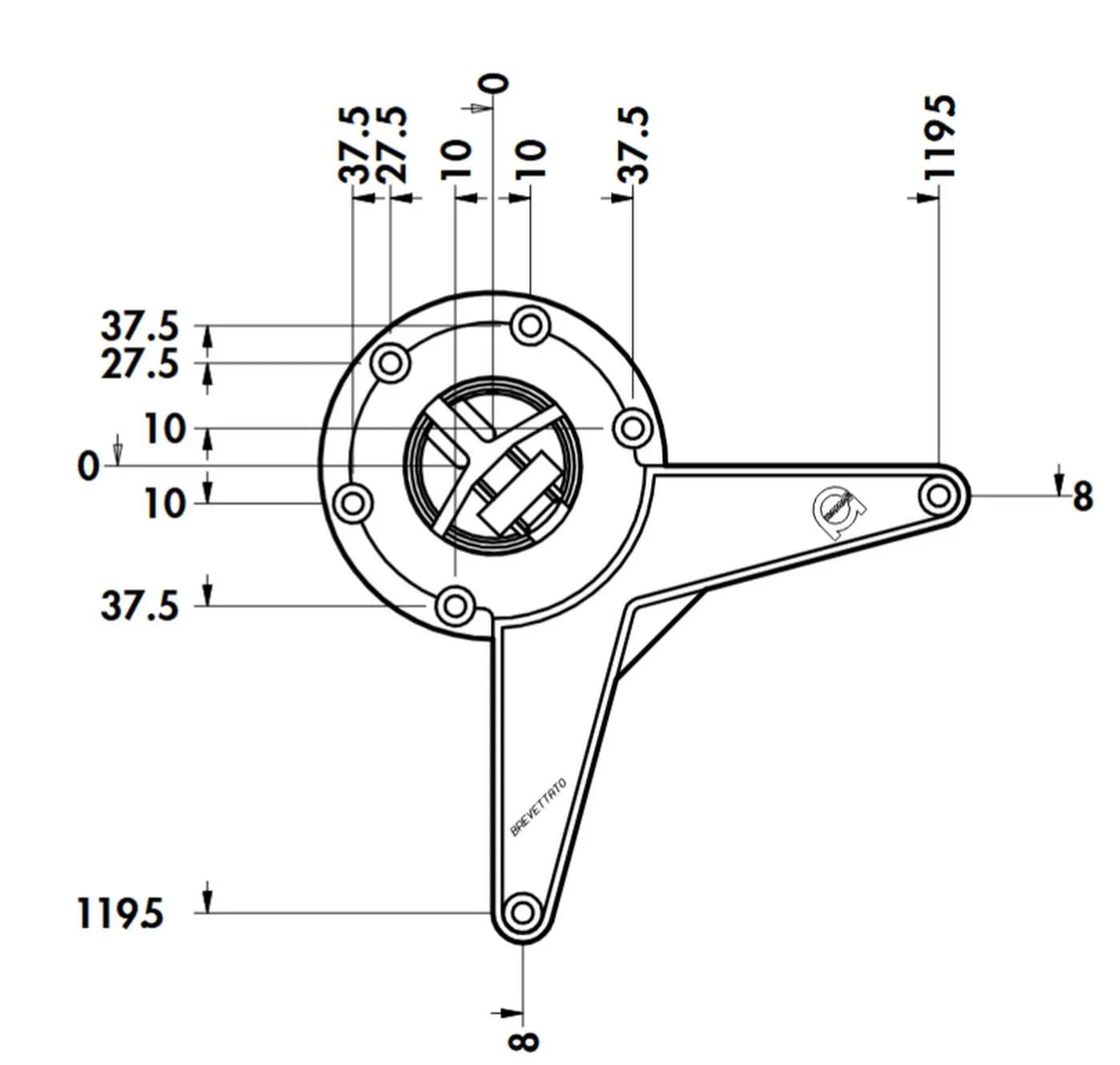 TopLine Tischbein Studio 91,5-109,5cm Stützfuß Edelstahloptik höhenverstellbar