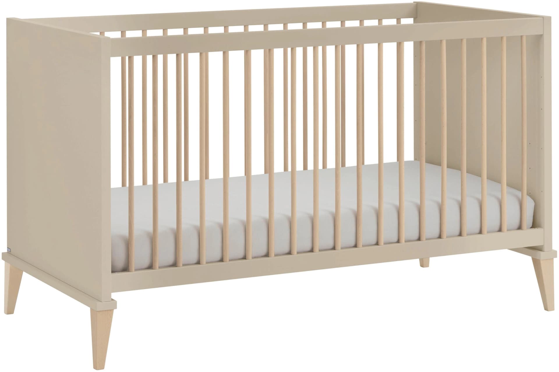 PAIDI JONTE Babybett Beige umbaubares Kinderbett Massivholz