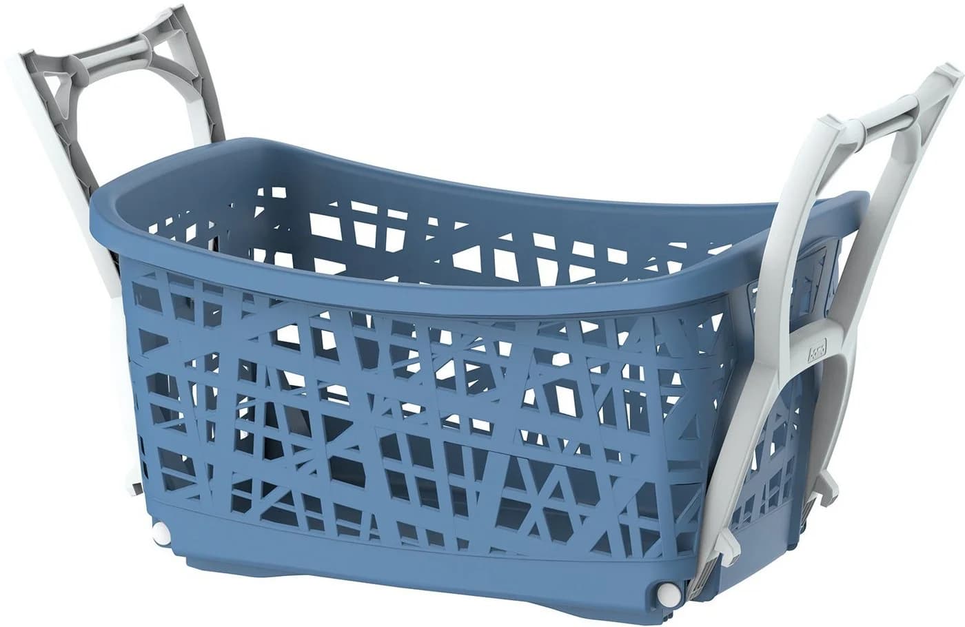 Wäschekorb BISCHOF blau-weiß mit klappbarem Untergestell