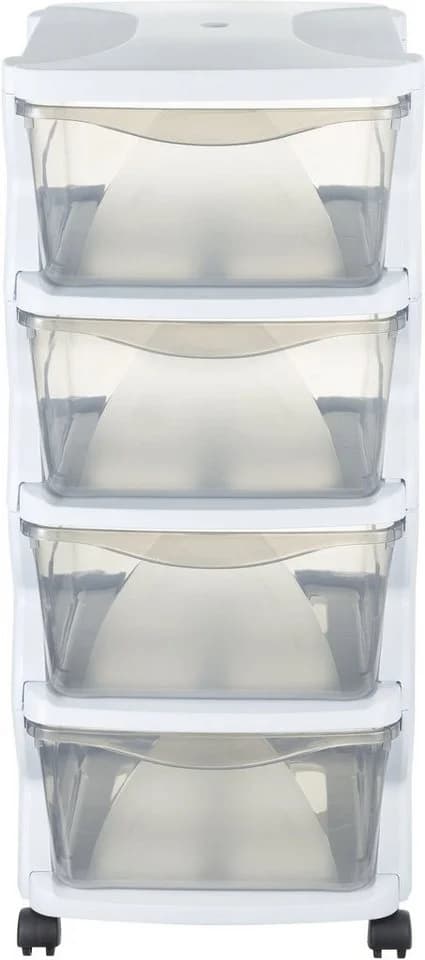 BISCHOF BAMA Rollwagen Insieme Weiß Transparent 4 Boxen