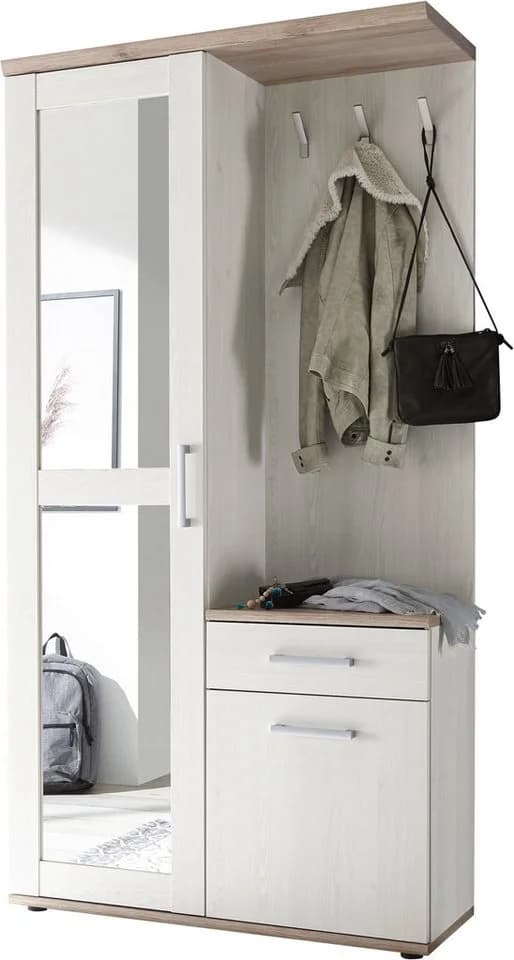 HBZ Kompaktgarderobe Landhausstil Weiß Silber Grau