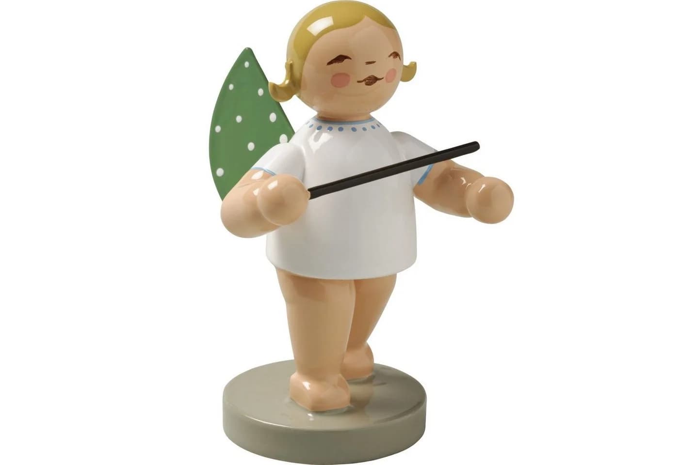 Wendt & Kühn Weihnachtsfigur Engel mit Taktstock Grün/Weiß