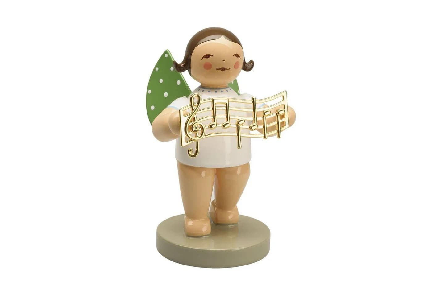Wendt & Kühn Weihnachtsfigur Goldedition No 16 Der Komponist Engel mit Notenlinie Vergoldet