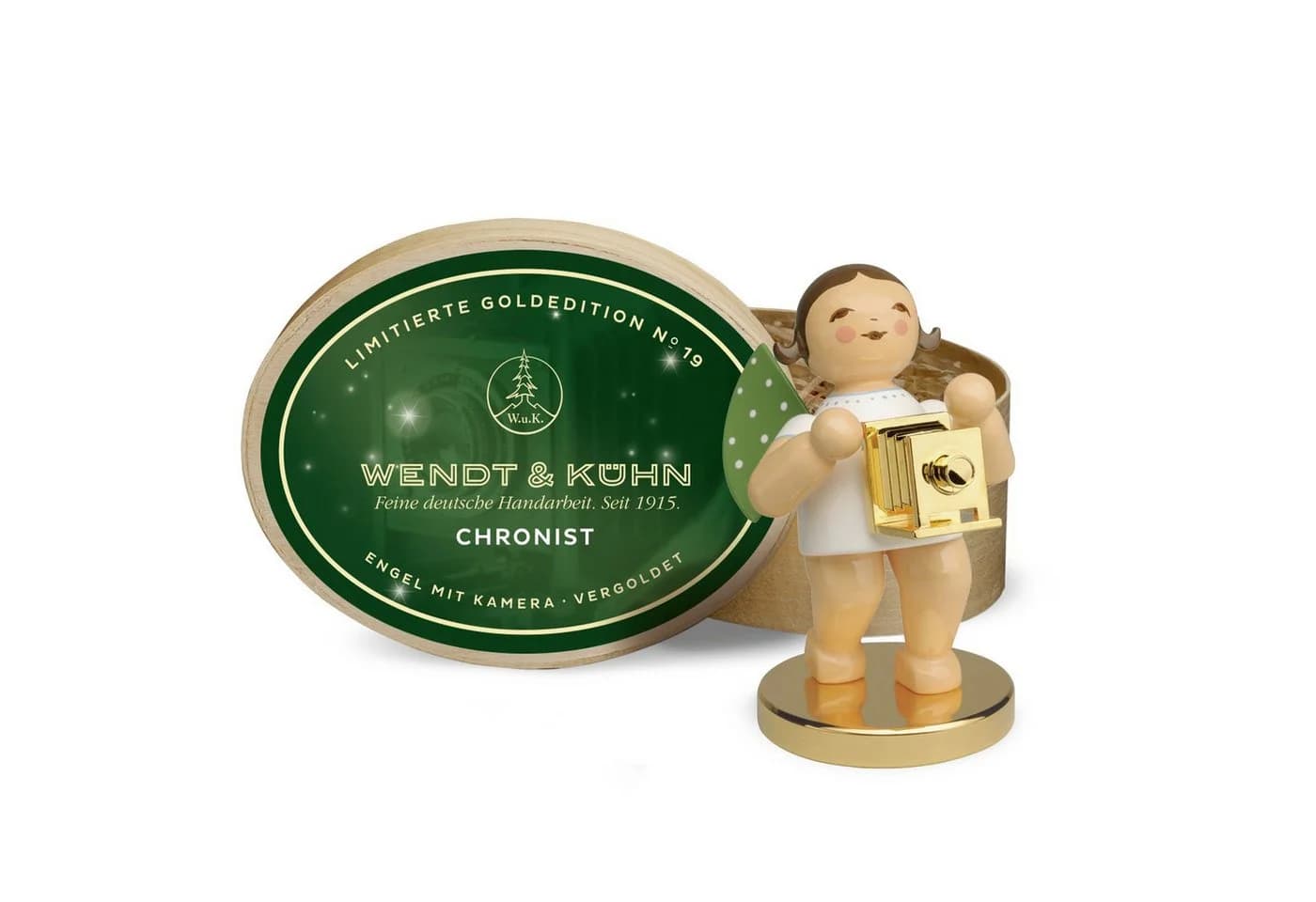 Wendt & Kühn Engel Chronist Goldedition Vergoldet Limitiert