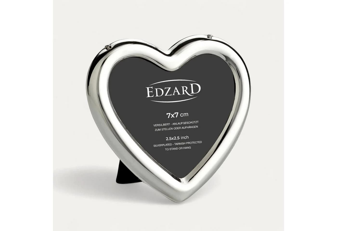 EDZARD Bilderrahmen Herz versilbert 7x7 cm
