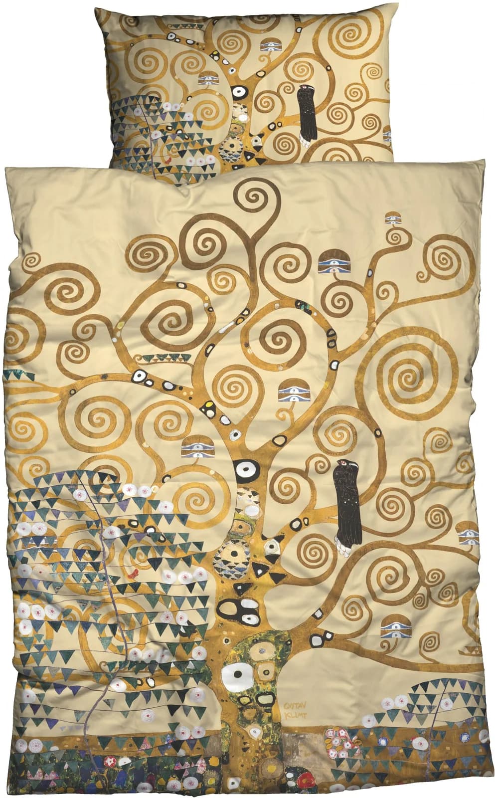 GOEBEL Bettwäsche "Lebensbaum" Beige/Gold Satin