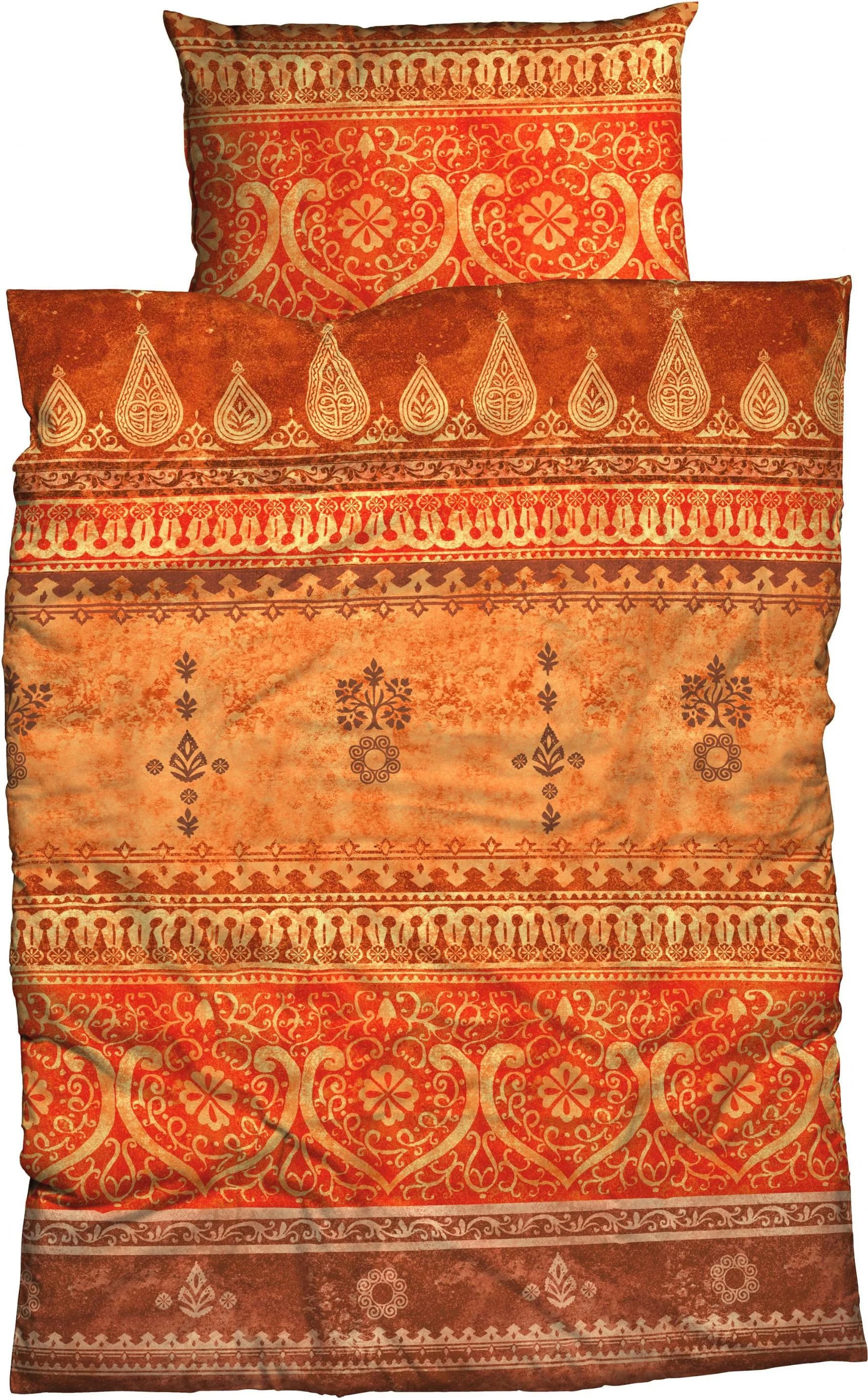 CASATEX Bettwäsche Indi Satin Orange Orientalisch