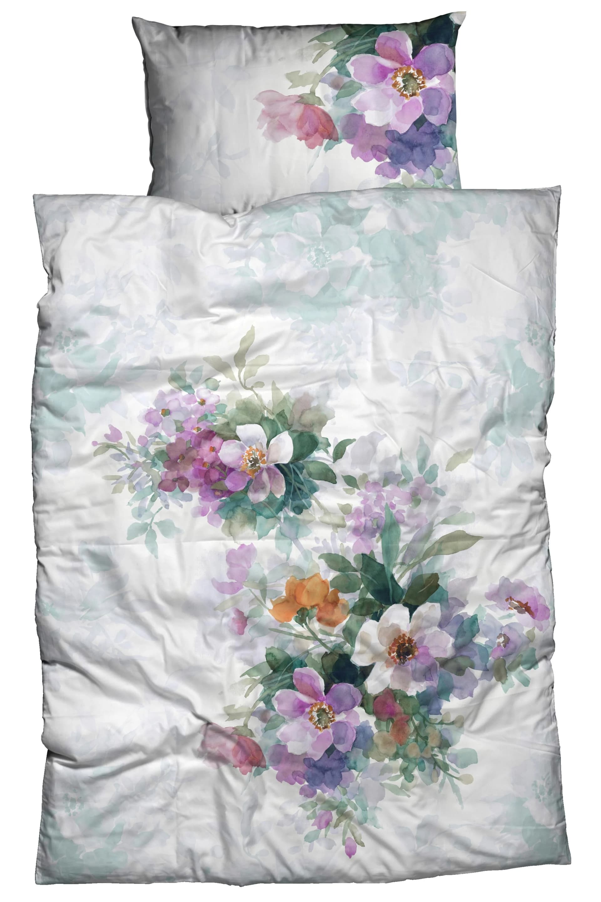 Bettwäsche CASATEX "Jojo" Weiß-Pink Floral
