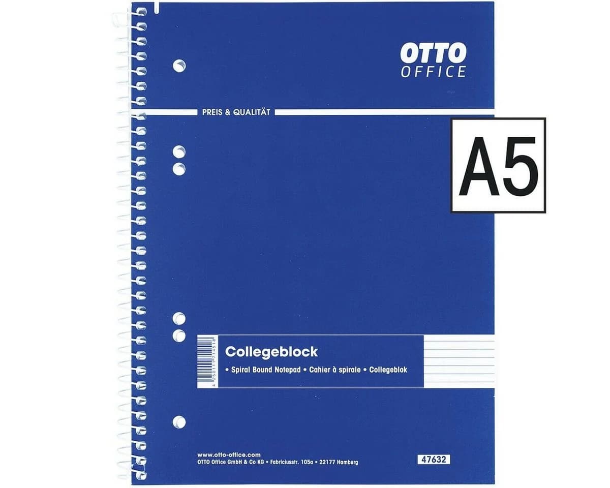 Otto Office Collegeblock A5 Liniert 80 Blatt Spiralbindung