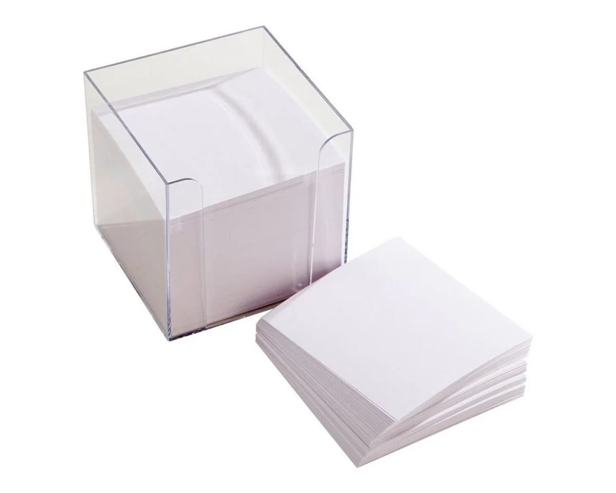 Otto Office Zettelbox 9x9 cm mit 700 Blatt weißem Papier