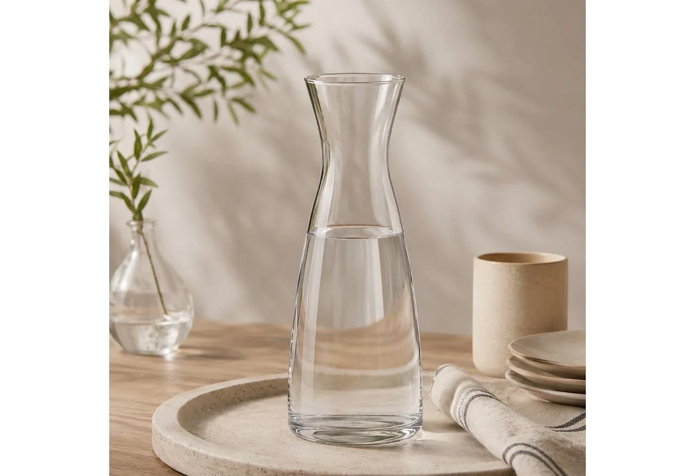 PearlCo Wasserkaraffe aus Glas 0,8l & 1,3l mit Deckel