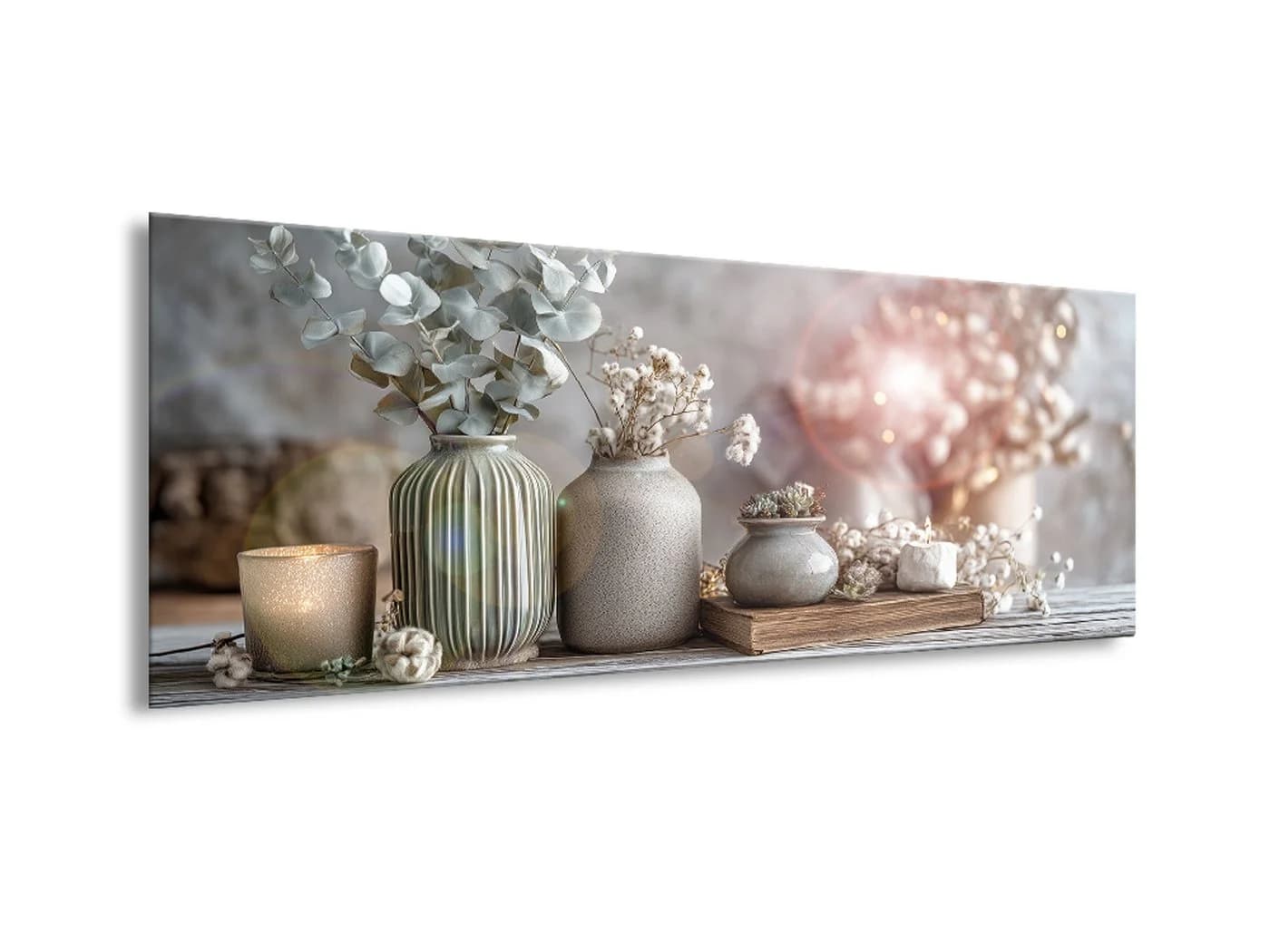 artissimo Glasbild Stillleben Eukalyptus 80x30 cm Modern